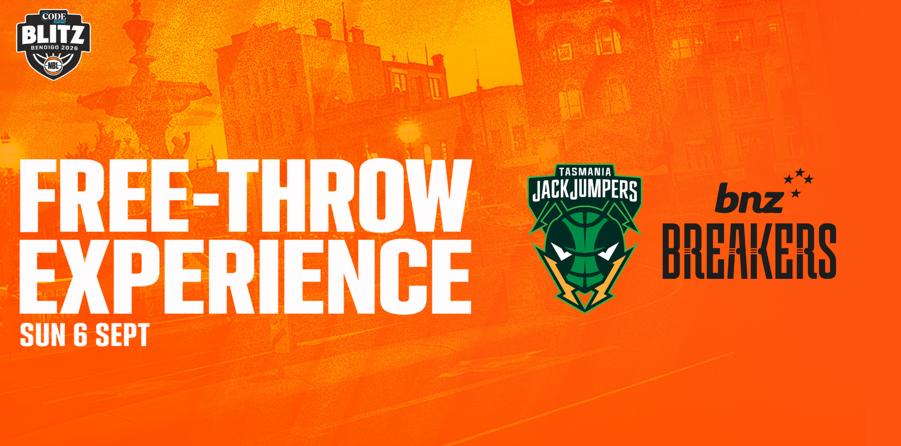 Sun 6th Sept - Half-Time Free Throw Experience: Tasmania JackJumpers vs New Zealand Breakers
