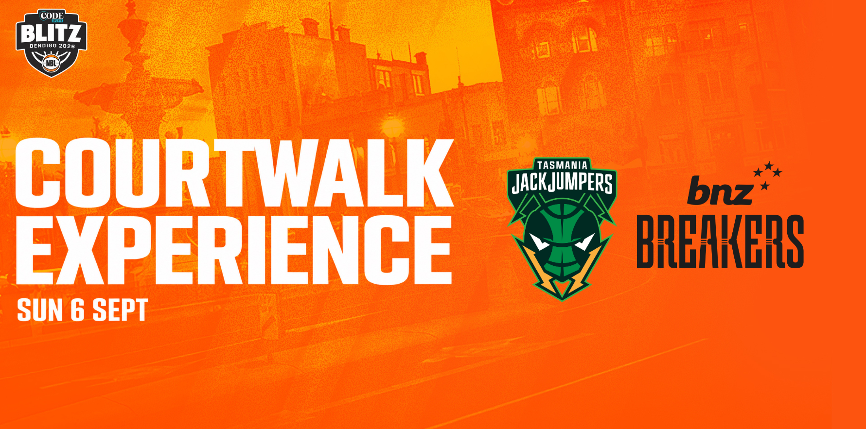 Sun 6th Sept - Court Walk: Tasmania JackJumpers vs New Zealand Breakers