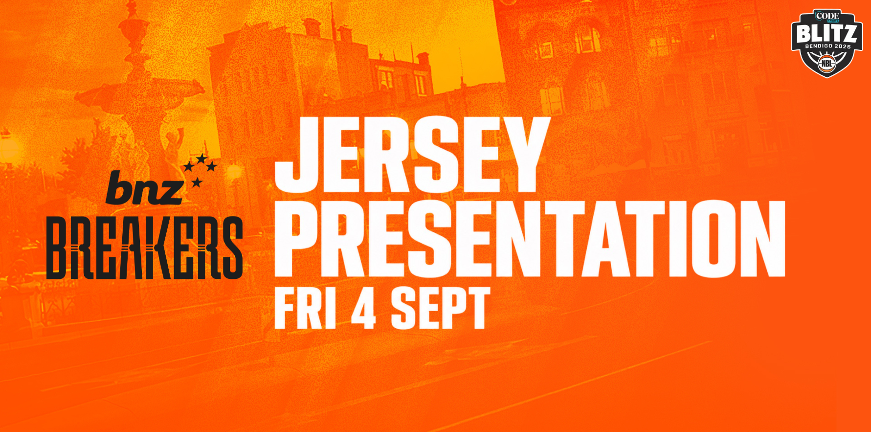 Fri 4th Sept - Jersey Presentation: New Zealand Breakers
