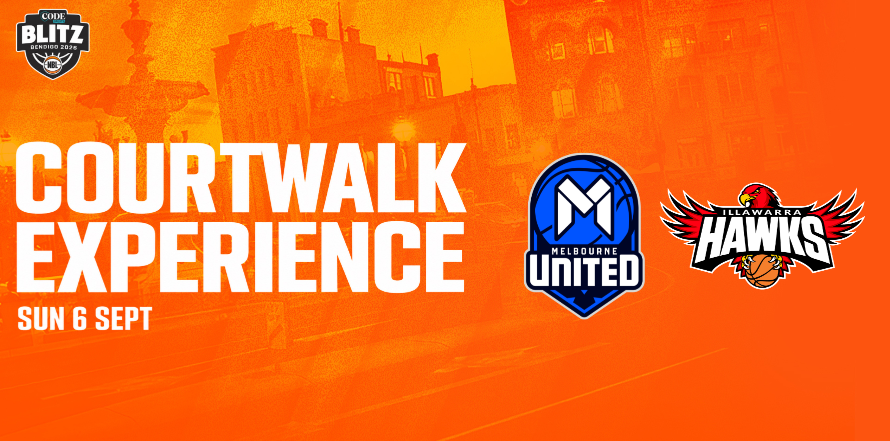 Sun 6th Sept - Court Walk: Melbourne United vs Illawarra Hawks
